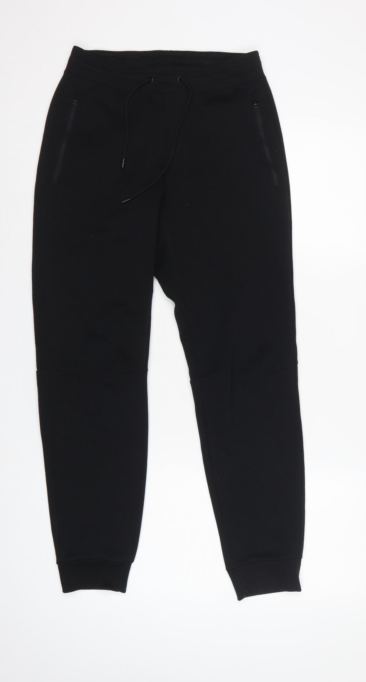 Uniqlo Women Black S Jogger Sweatpants Drawstring Zip Pockets