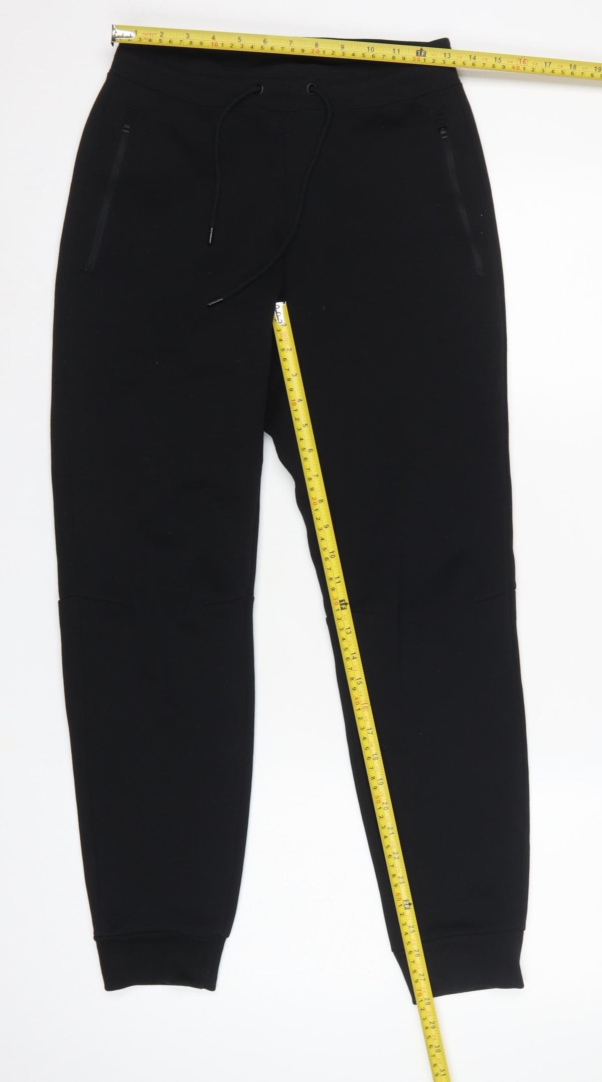 Uniqlo Women Black S Jogger Sweatpants Drawstring Zip Pockets