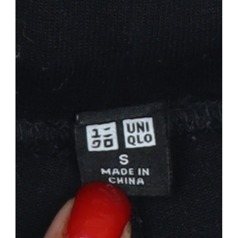 Uniqlo Women Black S Jogger Sweatpants Drawstring Zip Pockets