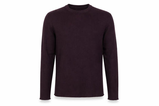 New Look Men Purple Ribbed Long Sleeve Crew Neck T-Shirt Size L Slim