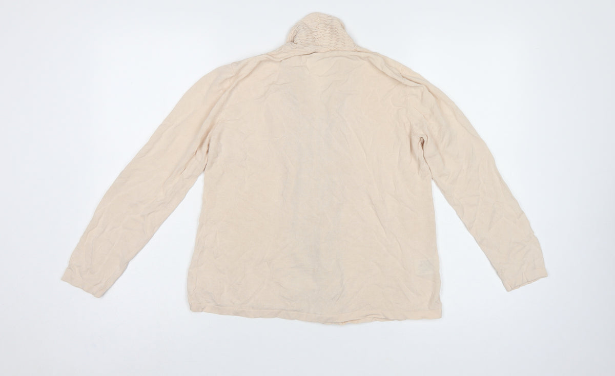 CC Petite Women’s Ivory M Open Knit Ruffle Cardigan
