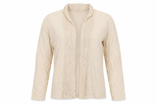 CC Petite Women’s Ivory M Open Knit Ruffle Cardigan
