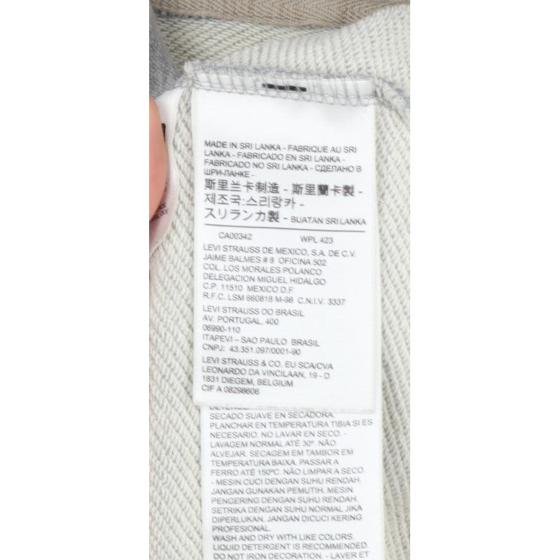 Levi's Teens Grey S Logo Pullover Hoodie Cotton Drawstring Pocket