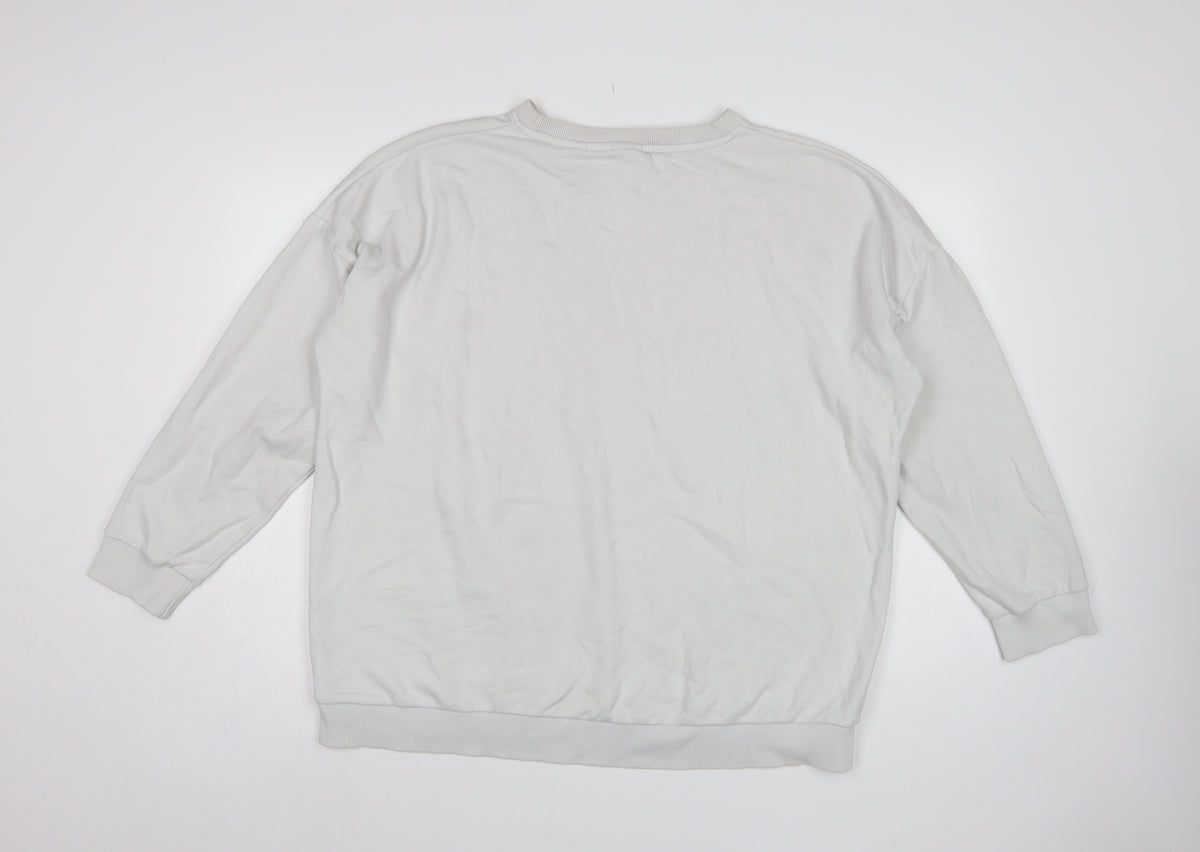 Next Women Ivory UK 20 Rainbow Stripe Crew Neck Pullover Sweatshirt