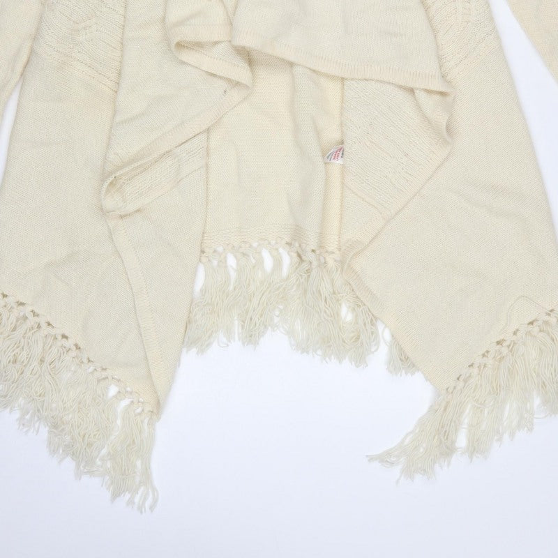 Principles Women Ivory S Open Fringe Cable Knit Cardigan