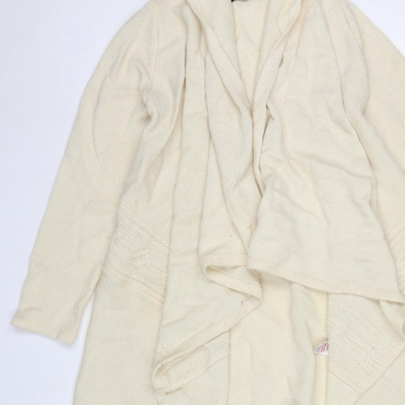Principles Women Ivory S Open Fringe Cable Knit Cardigan
