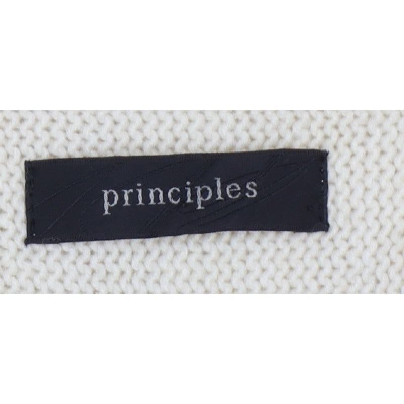 Principles Women Ivory S Open Fringe Cable Knit Cardigan