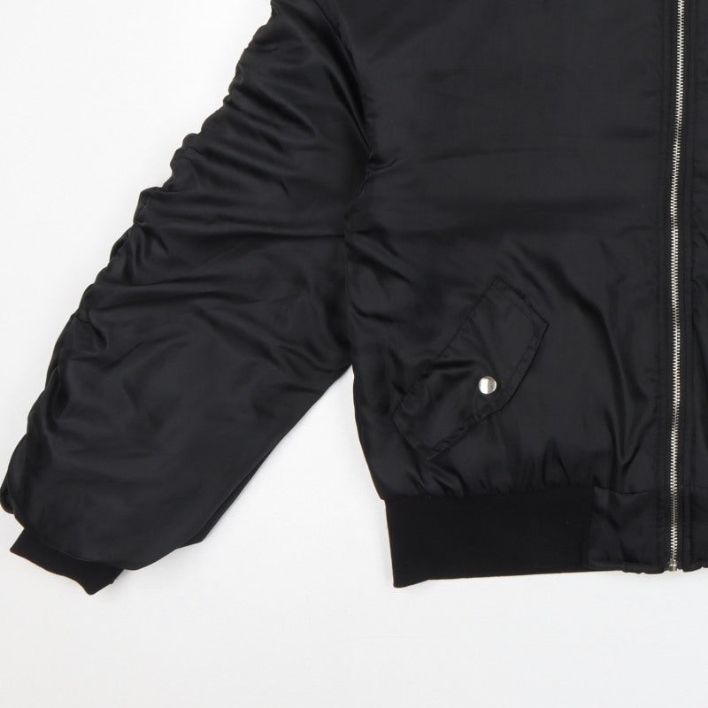 PrettyLittleThing Women Black XS Padded Bomber Jacket Zip