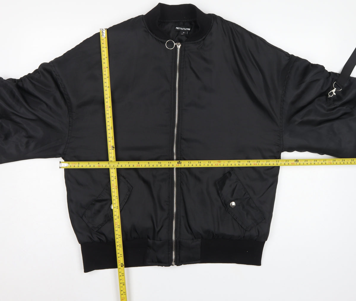 PrettyLittleThing Women Black XS Padded Bomber Jacket Zip