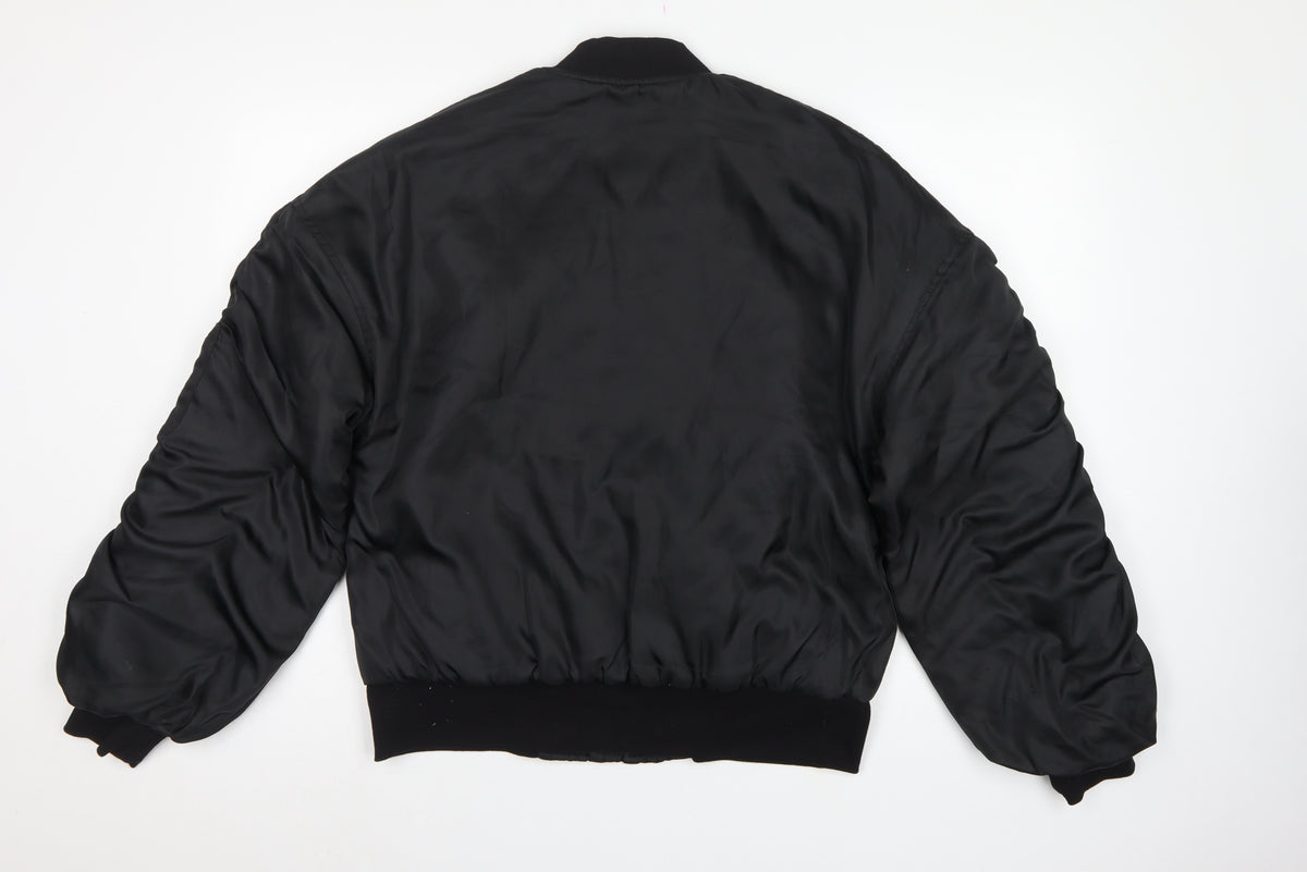 PrettyLittleThing Women Black XS Padded Bomber Jacket Zip