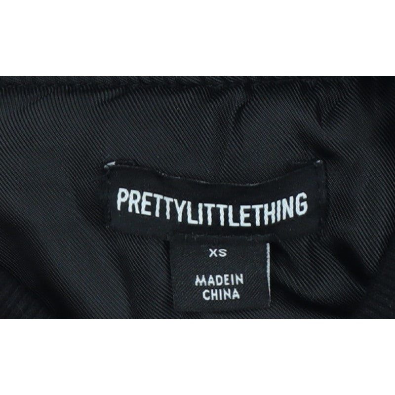 PrettyLittleThing Women Black XS Padded Bomber Jacket Zip