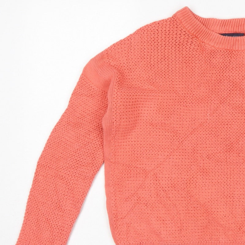 Marks & Spencer Teens Pink M Cotton Knit Pullover Crew Neck Jumper