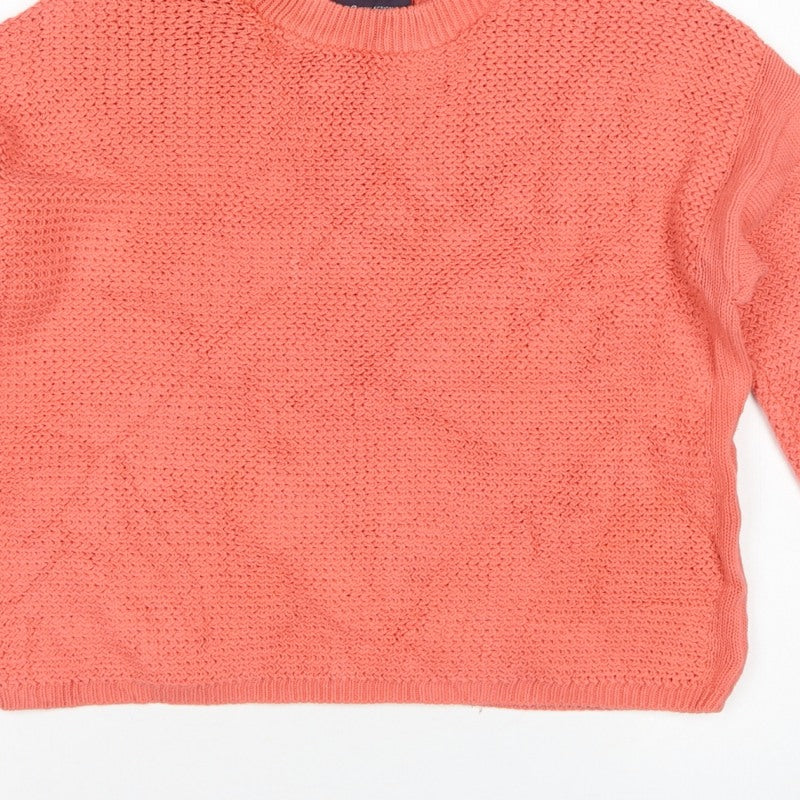 Marks & Spencer Teens Pink M Cotton Knit Pullover Crew Neck Jumper