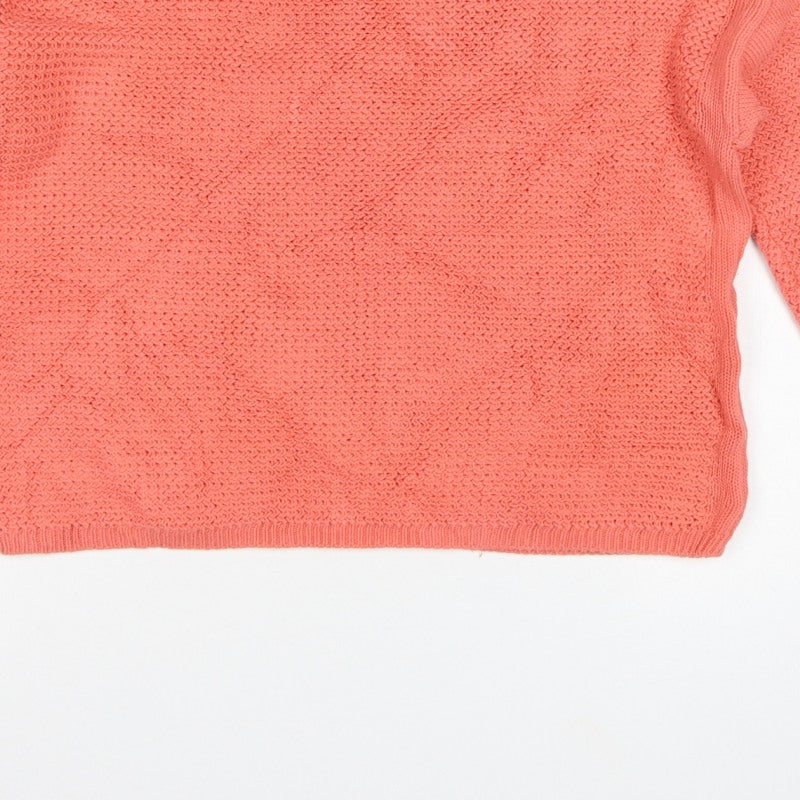 Marks & Spencer Teens Pink M Cotton Knit Pullover Crew Neck Jumper