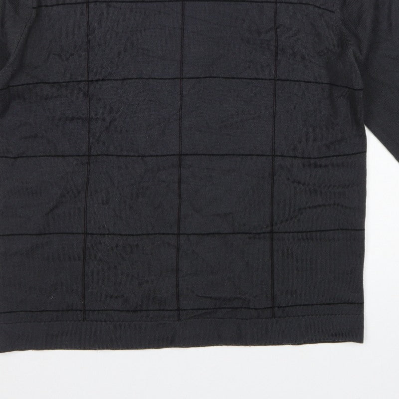 Armando Men's Black M V-Neck Geometric Knit Pullover Jumper