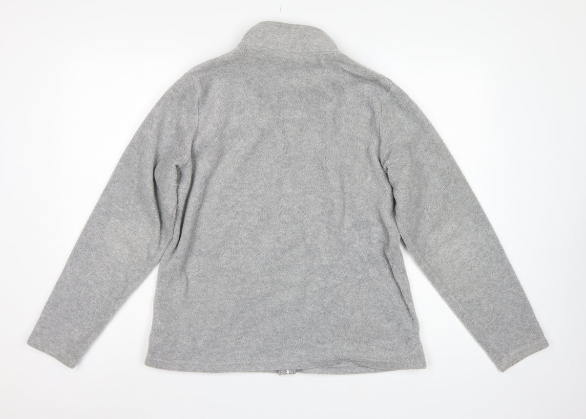 Marks & Spencer Women Grey UK 18 Fleece Full Zip Basic Jacket
