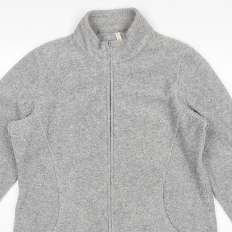 Marks & Spencer Women Grey UK 18 Fleece Full Zip Basic Jacket