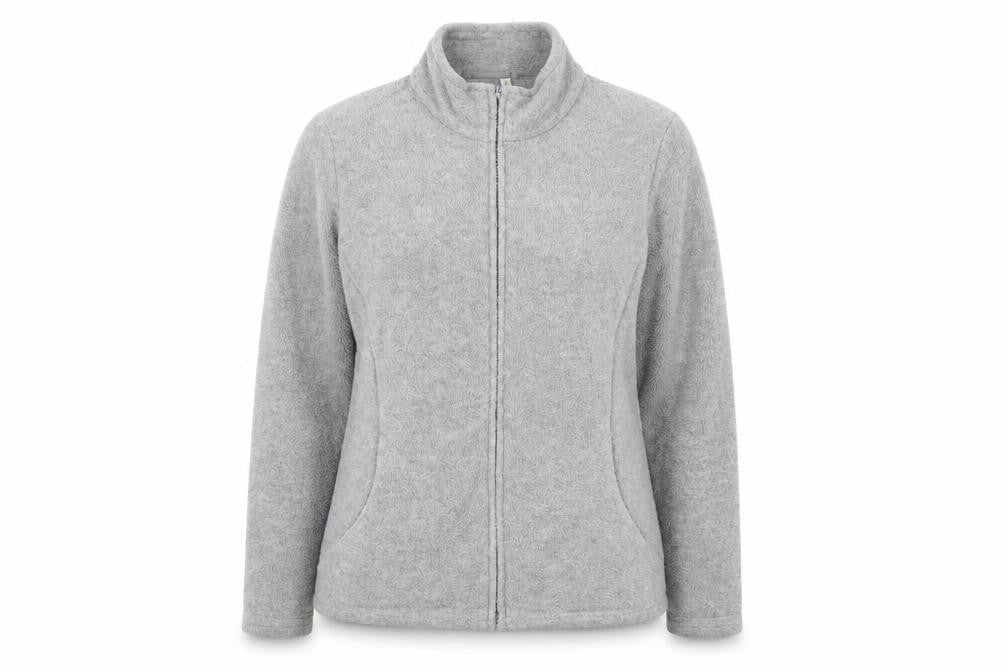Marks & Spencer Women Grey UK 18 Fleece Full Zip Basic Jacket