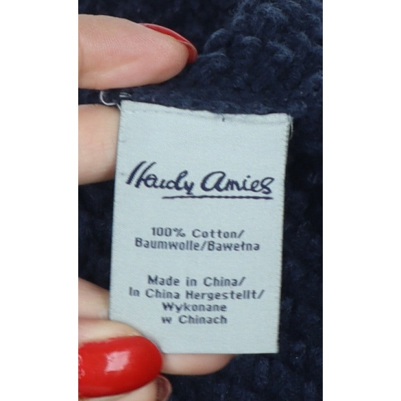 Hardy Amies Men’s Blue M Cotton Textured Crew Neck Pullover Jumper