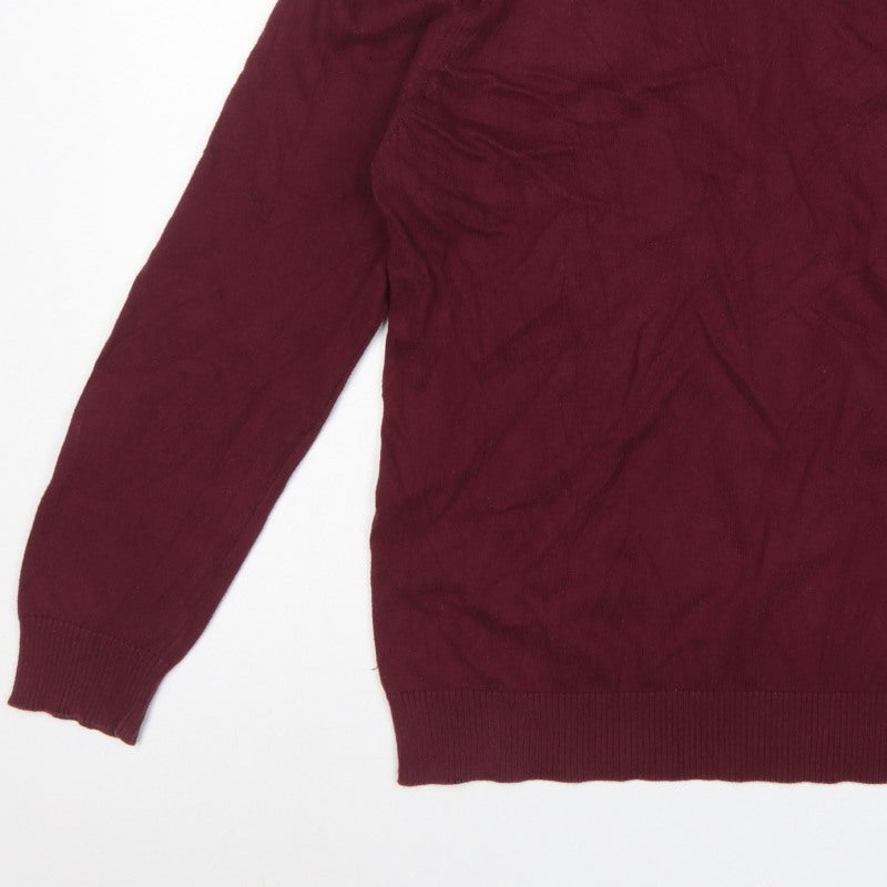 Holy Ghost Men's Red Cotton V-Neck Pullover Jumper Small Logo