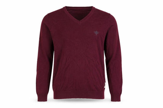 Holy Ghost Men's Red Cotton V-Neck Pullover Jumper Small Logo