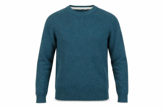 George Men’s Teal Blue Cotton Crew Neck Knit Jumper L