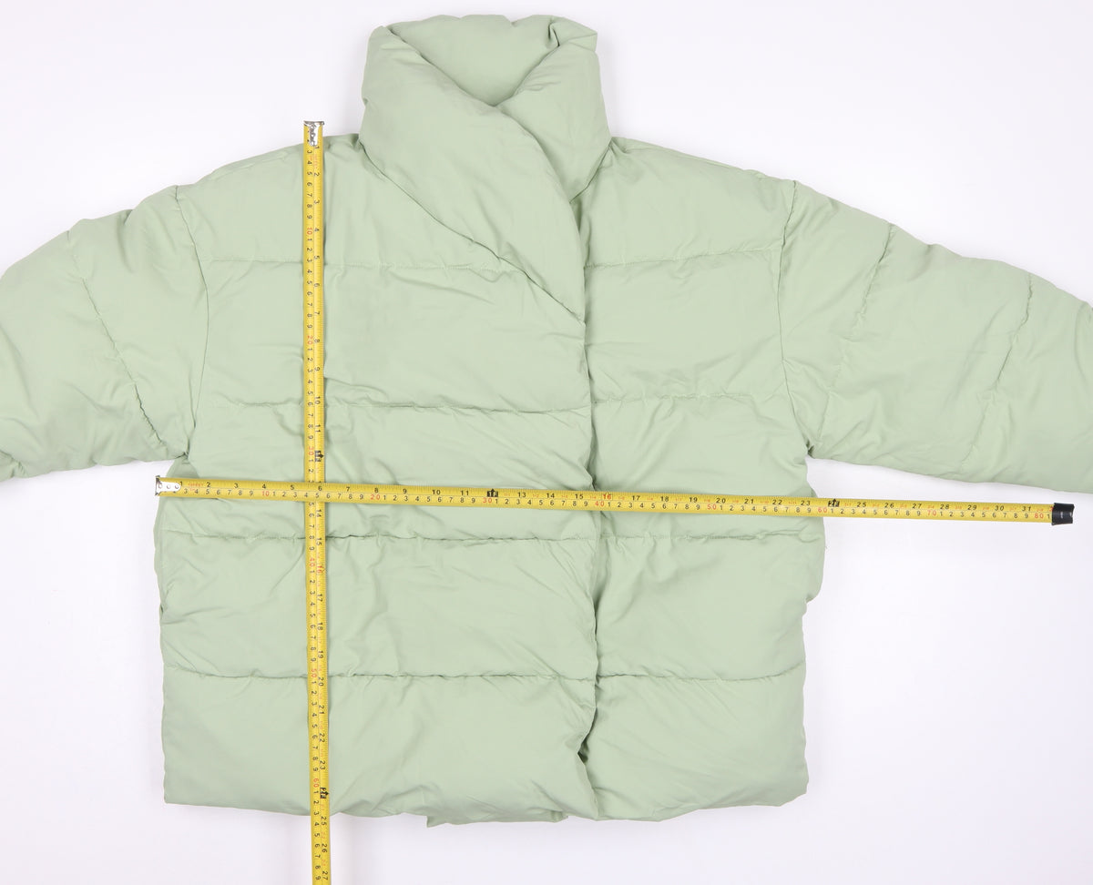 Monki Women Green UK 12 Quilted Puffer Jacket Oversized