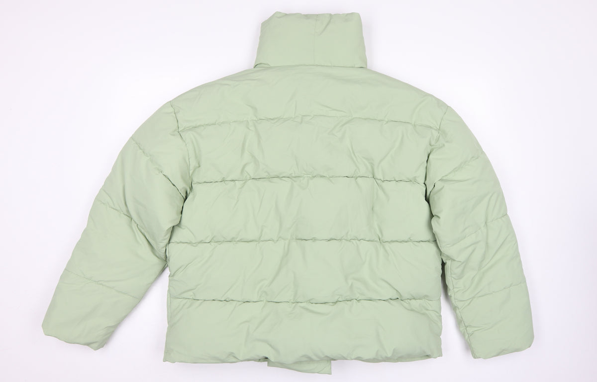 Monki Women Green UK 12 Quilted Puffer Jacket Oversized