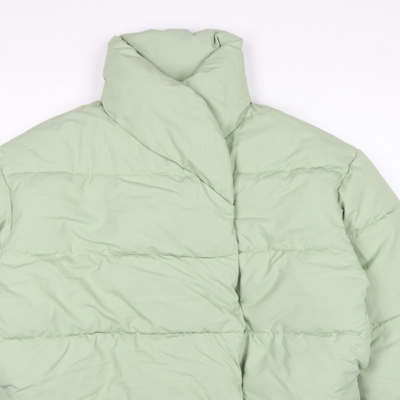 Monki Women Green UK 12 Quilted Puffer Jacket Oversized