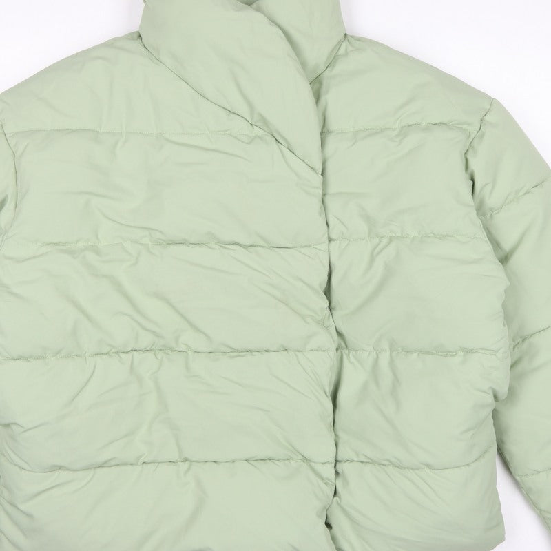 Monki Women Green UK 12 Quilted Puffer Jacket Oversized