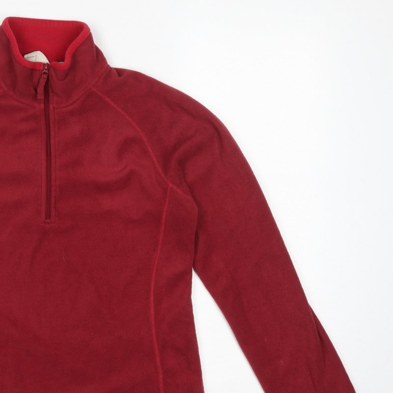 Mountain Warehouse Women’s Red UK 10 1/4 Zip Fleece Pullover Sweatshirt