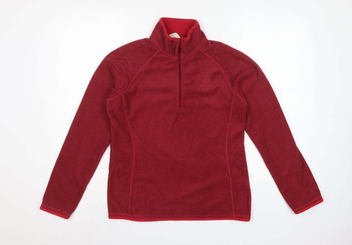 Mountain Warehouse Women’s Red UK 10 1/4 Zip Fleece Pullover Sweatshirt