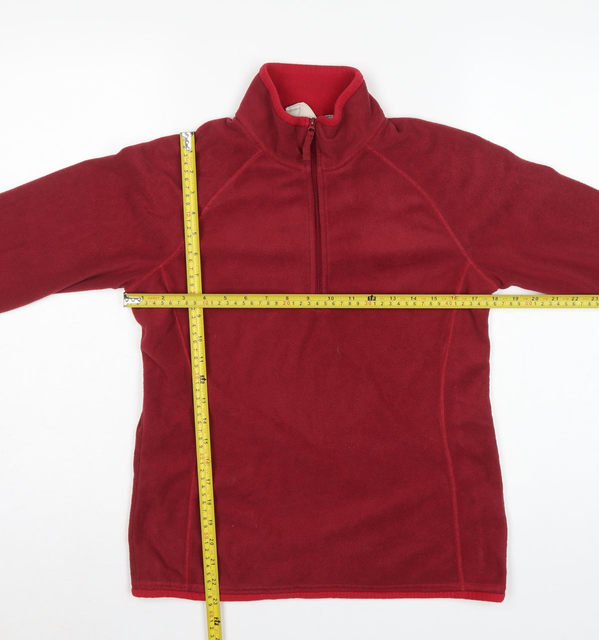 Mountain Warehouse Women’s Red UK 10 1/4 Zip Fleece Pullover Sweatshirt