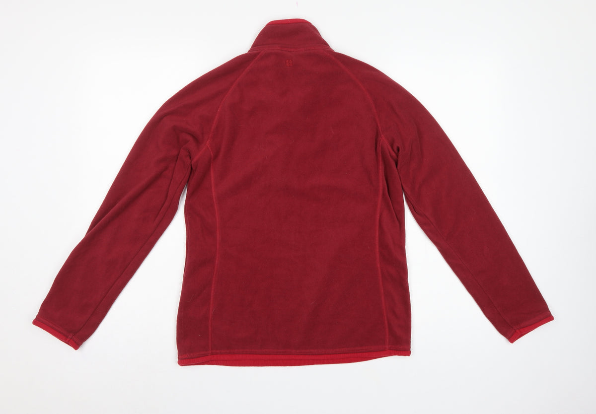 Mountain Warehouse Women’s Red UK 10 1/4 Zip Fleece Pullover Sweatshirt