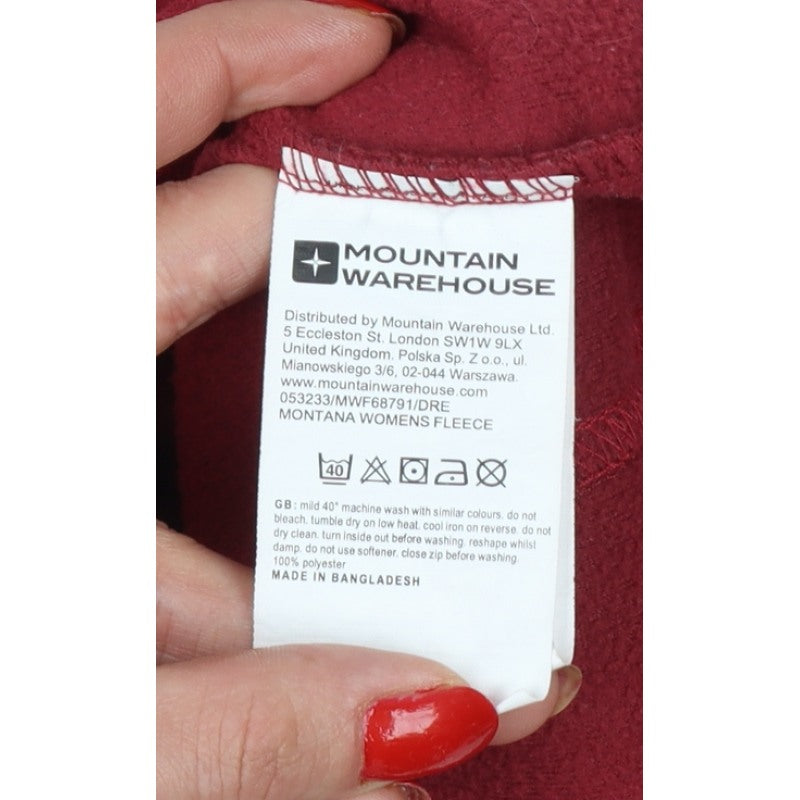 Mountain Warehouse Women’s Red UK 10 1/4 Zip Fleece Pullover Sweatshirt