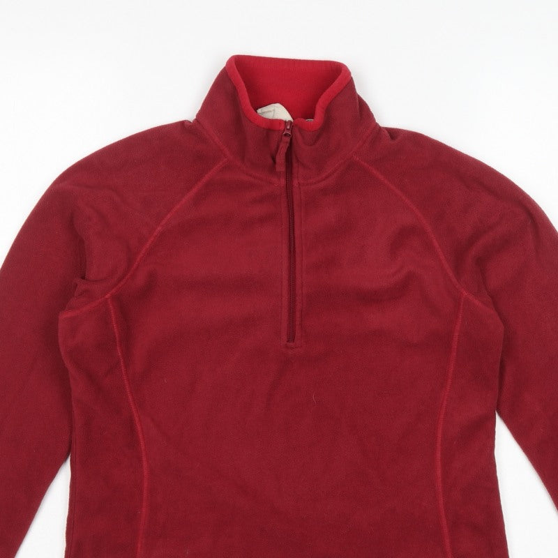 Mountain Warehouse Women’s Red UK 10 1/4 Zip Fleece Pullover Sweatshirt