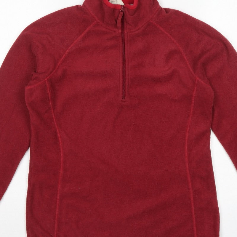 Mountain Warehouse Women’s Red UK 10 1/4 Zip Fleece Pullover Sweatshirt
