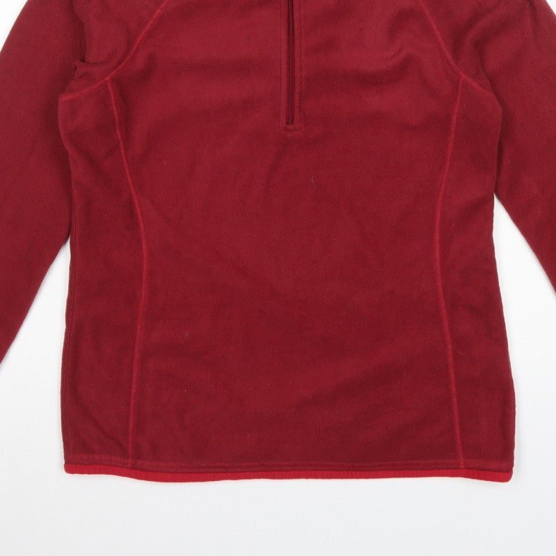 Mountain Warehouse Women’s Red UK 10 1/4 Zip Fleece Pullover Sweatshirt
