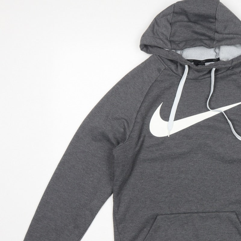 Nike Men’s Grey Small Dri-FIT Swoosh Logo Pullover Hoodie