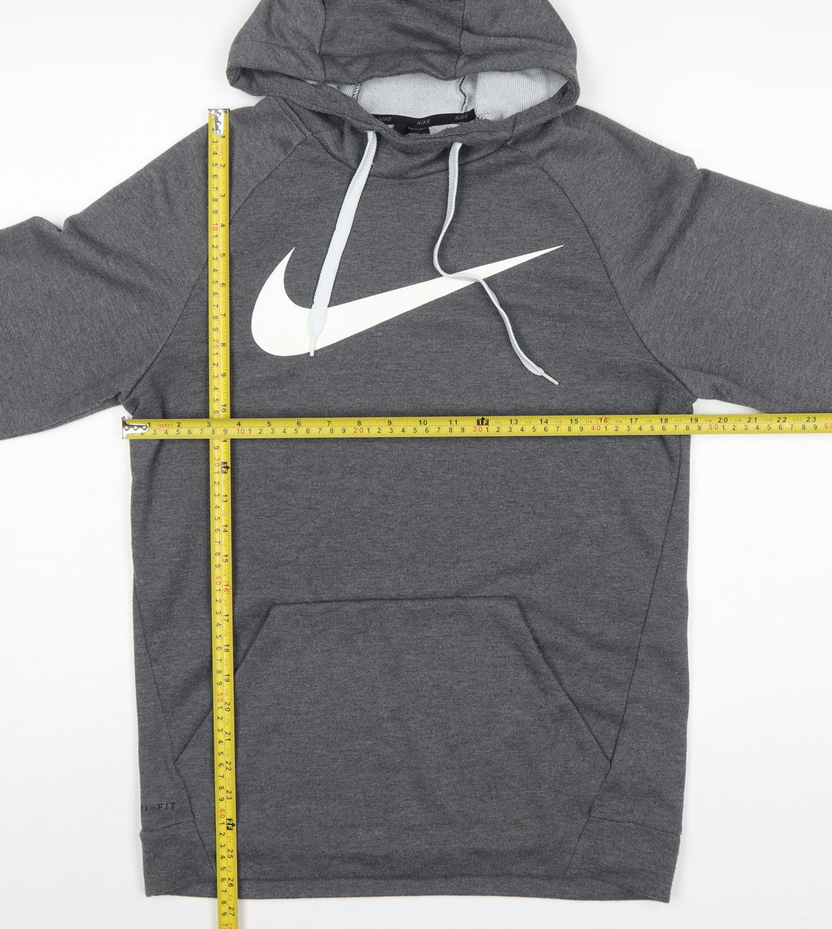 Nike Men’s Grey Small Dri-FIT Swoosh Logo Pullover Hoodie