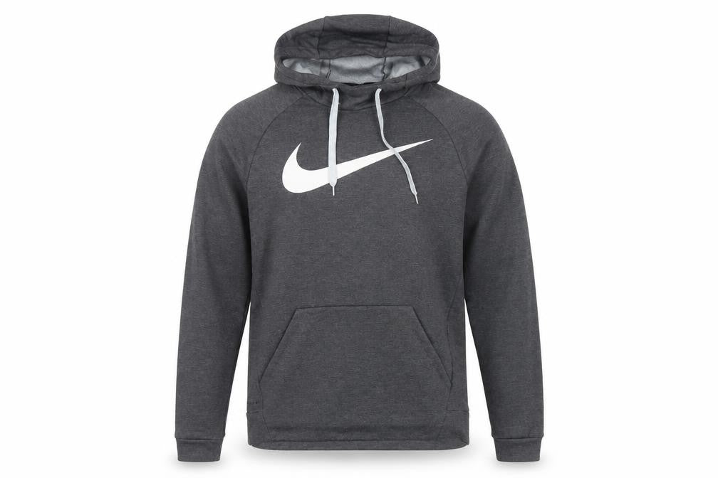 Nike Men’s Grey Small Dri-FIT Swoosh Logo Pullover Hoodie