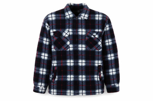 G-Street Men’s Blue Plaid Fleece 1/4 Zip Jacket Size L