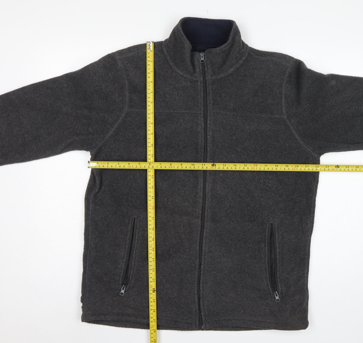 James Pringle Men's Grey L Fleece Full Zip Jacket Stand-Up Collar