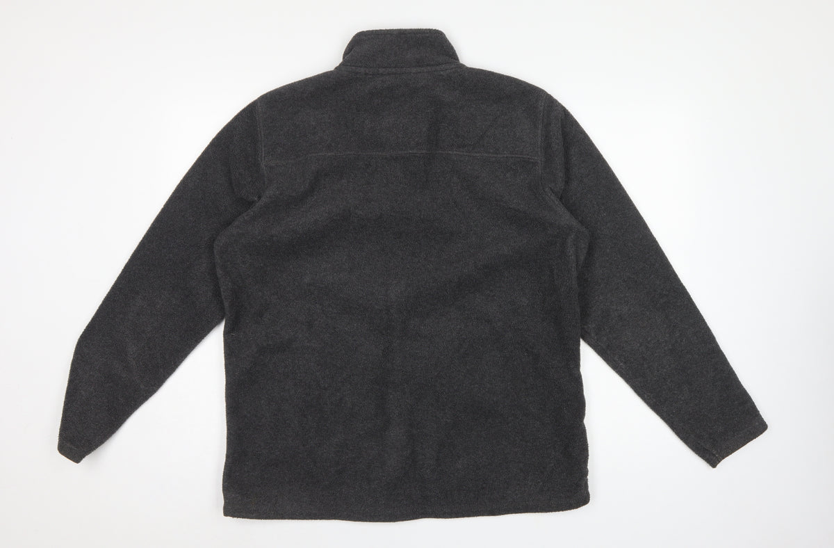 James Pringle Men's Grey L Fleece Full Zip Jacket Stand-Up Collar