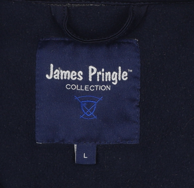 James Pringle Men's Grey L Fleece Full Zip Jacket Stand-Up Collar