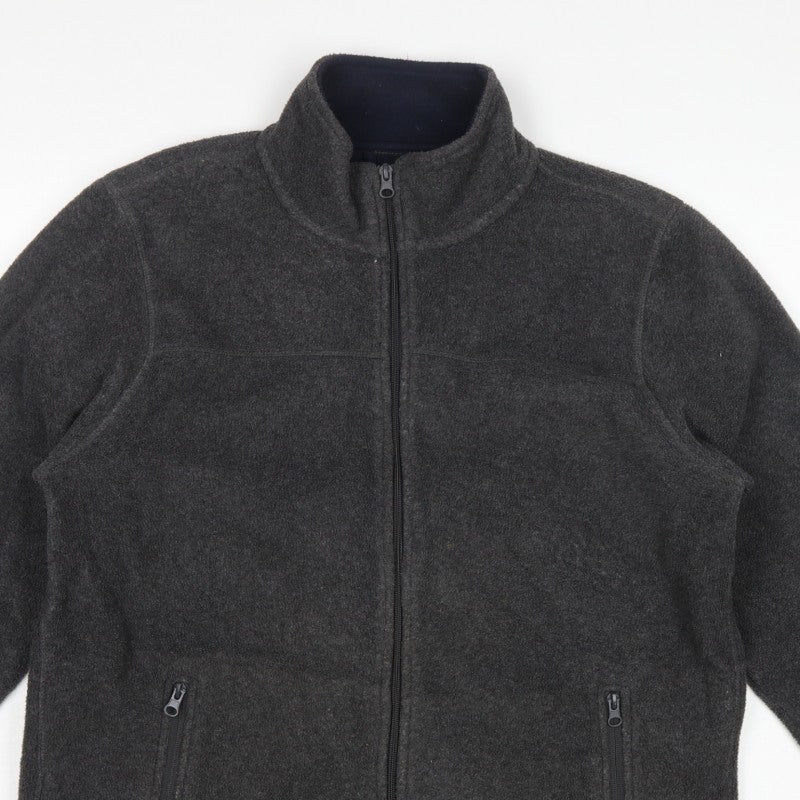James Pringle Men's Grey L Fleece Full Zip Jacket Stand-Up Collar