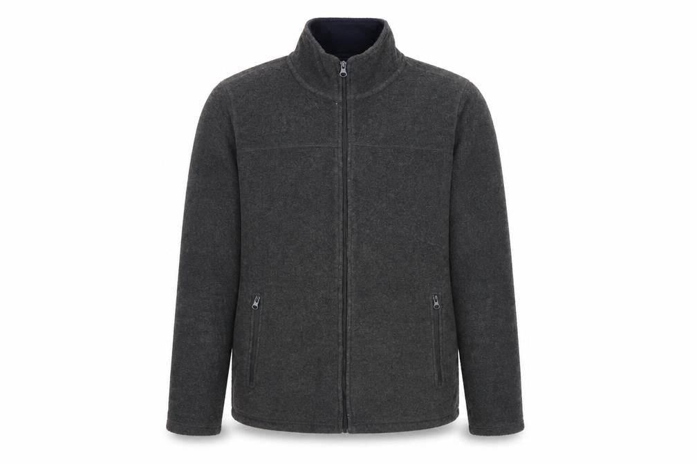 James Pringle Men's Grey L Fleece Full Zip Jacket Stand-Up Collar