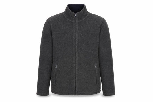 James Pringle Men's Grey L Fleece Full Zip Jacket Stand-Up Collar
