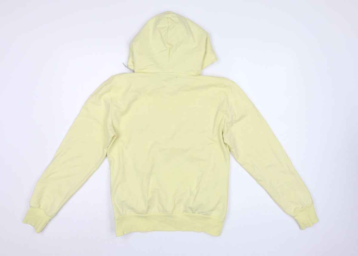 Henleys Women Yellow UK 2 Pullover Hoodie Sequin Eagle Graphic