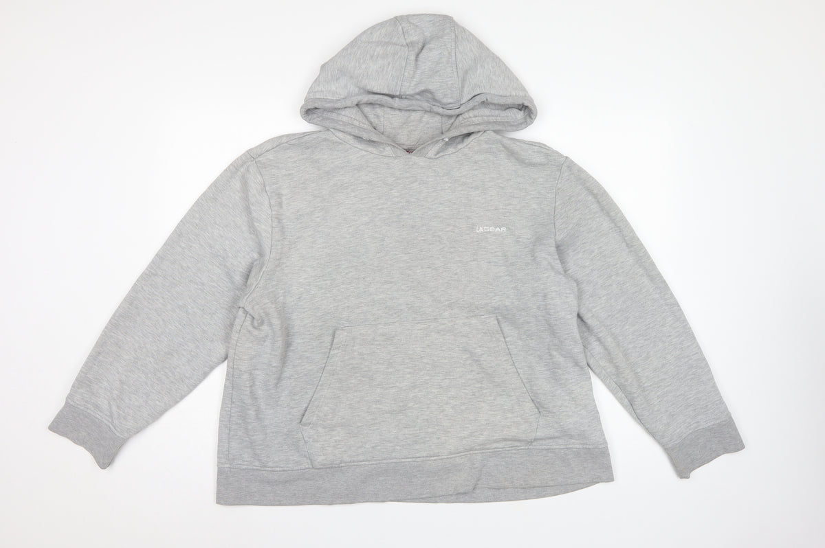 LA Gear Women’s Grey UK 22 Pullover Hoodie Logo Pocket